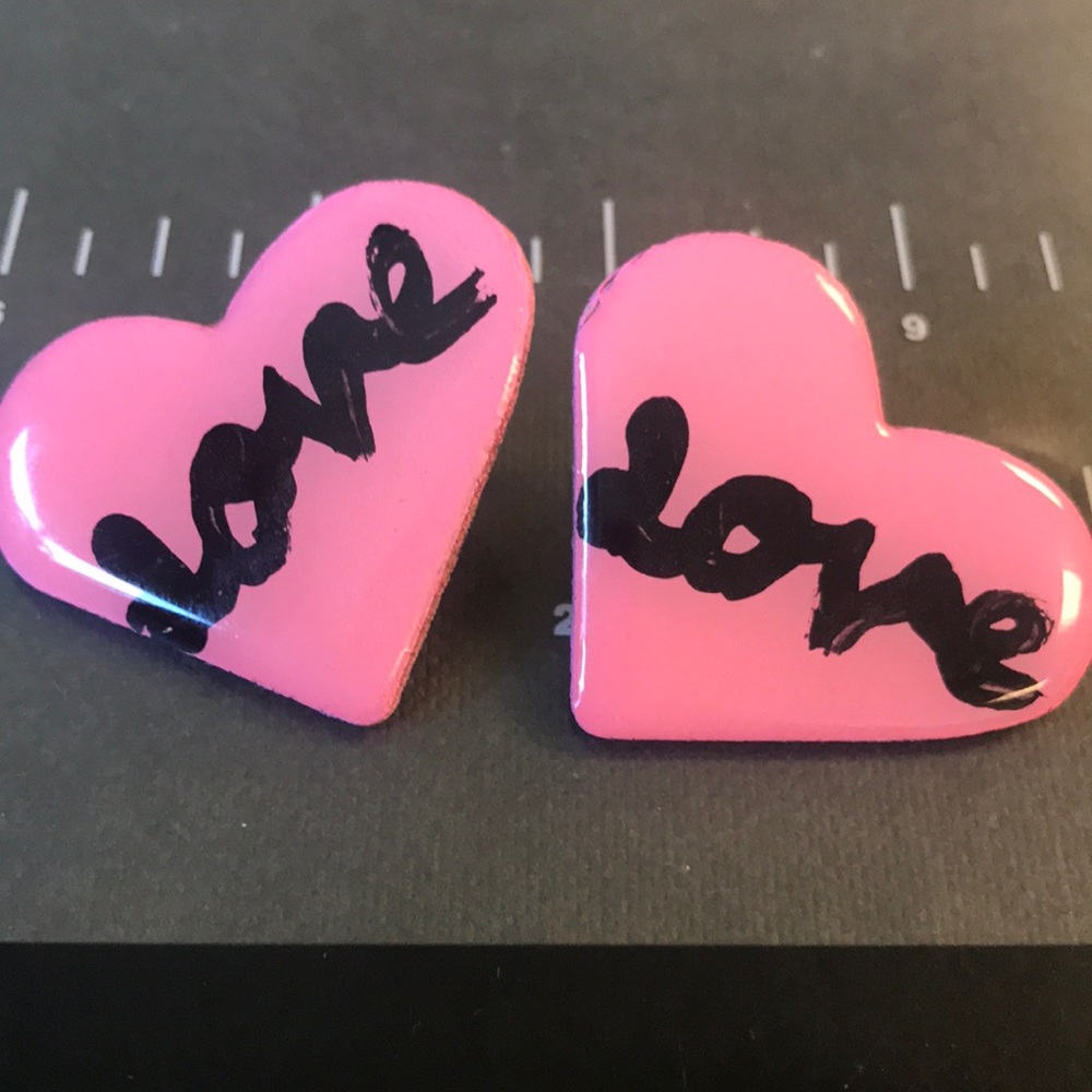 Handcrafted Heart Shaped Love Pink Earrings